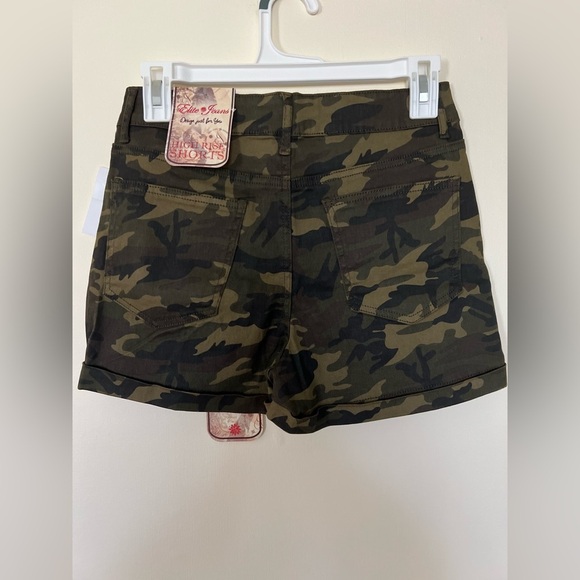 Elite Jeans Womens Camo Shorts 7/28 High Rise Stretch Distressed Casual Outdoor - Picture 3 of 17